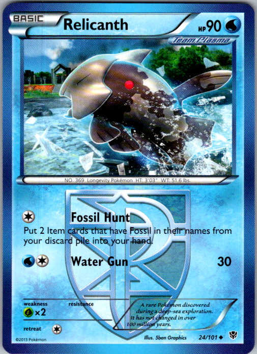Relicanth 24/101 Plasma Blast English Pokémon card