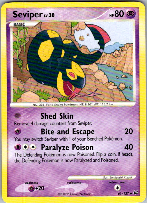 Seviper 61/127 Platinum English Pokémon card