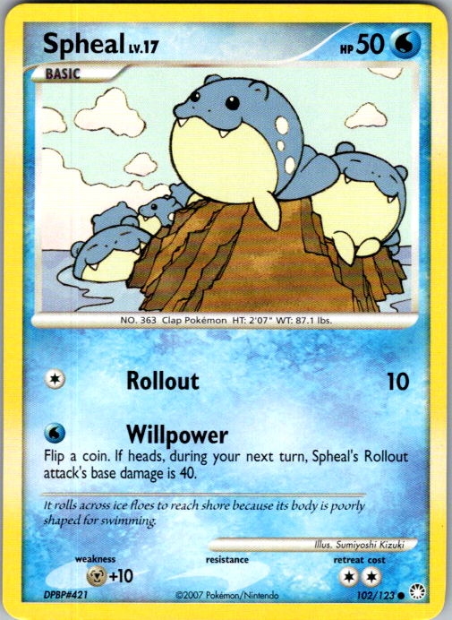 Spheal 102/123 Mysterious Treasures English Pokémon card