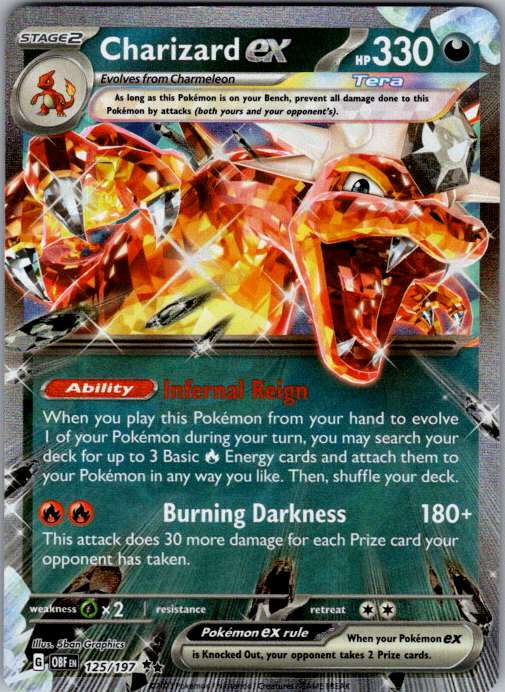 Charizard ex 125/197 Obsidian Flames English Pokémon card