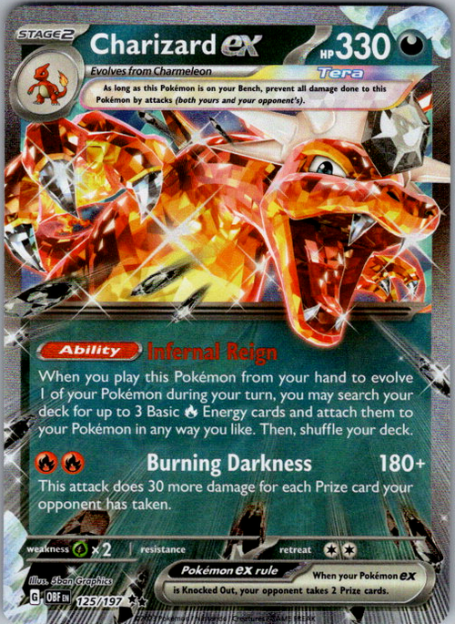 Charizard ex 125/197 Obsidian Flames English Pokémon card