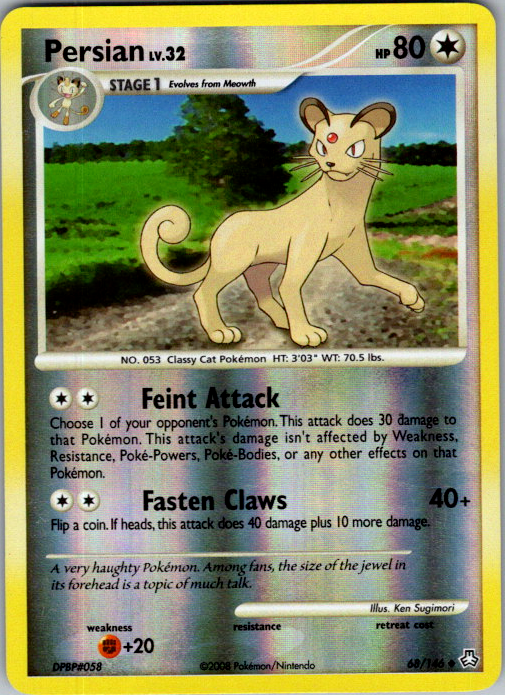 Persian 69/146 Legends Awakened English Pokémon card