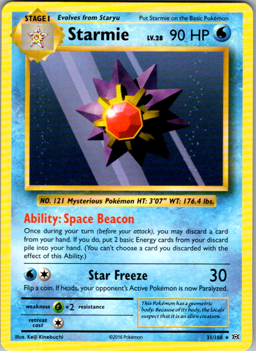 Starmie 31/108 Evolutions English Pokémon card