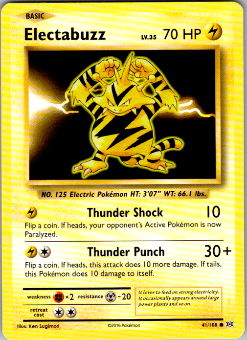 Electabuzz 41/108 Evolutions English Pokémon card