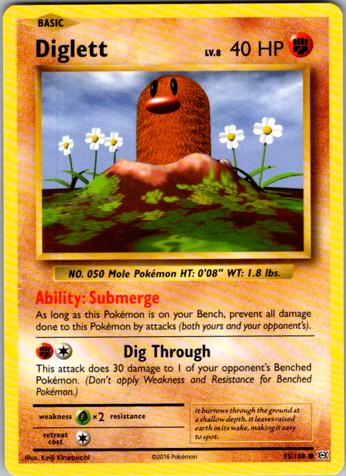 Diglett 55/108 Evolutions English