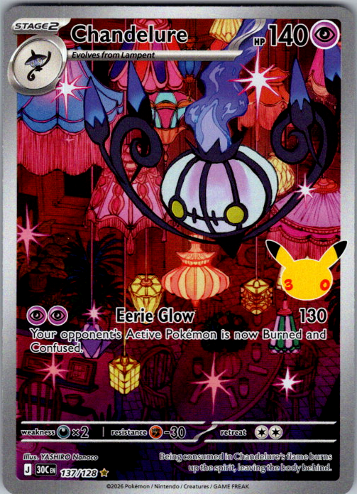 Chandelure 137/128 30th Anniversary English