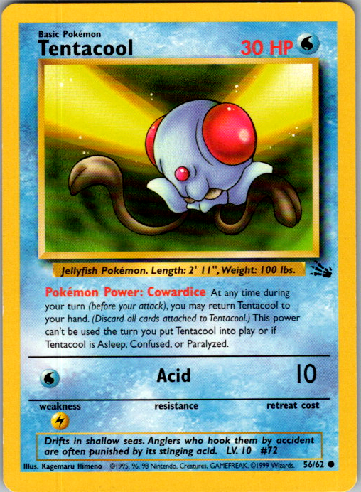 Tentacool 56/62 Fossil English