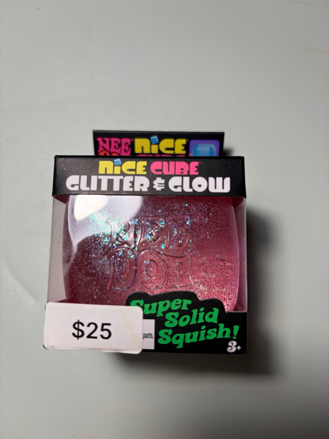 NeeDoh Nice Cube Glitter & Glow Pink