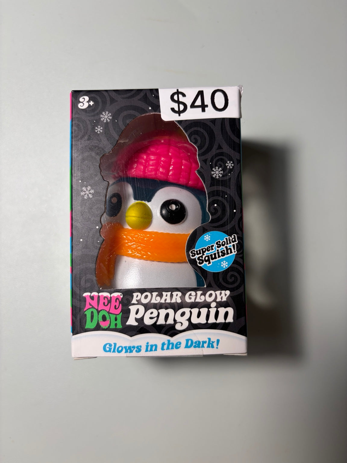 NeeDoh Polar Glow Penguin Pink Cap