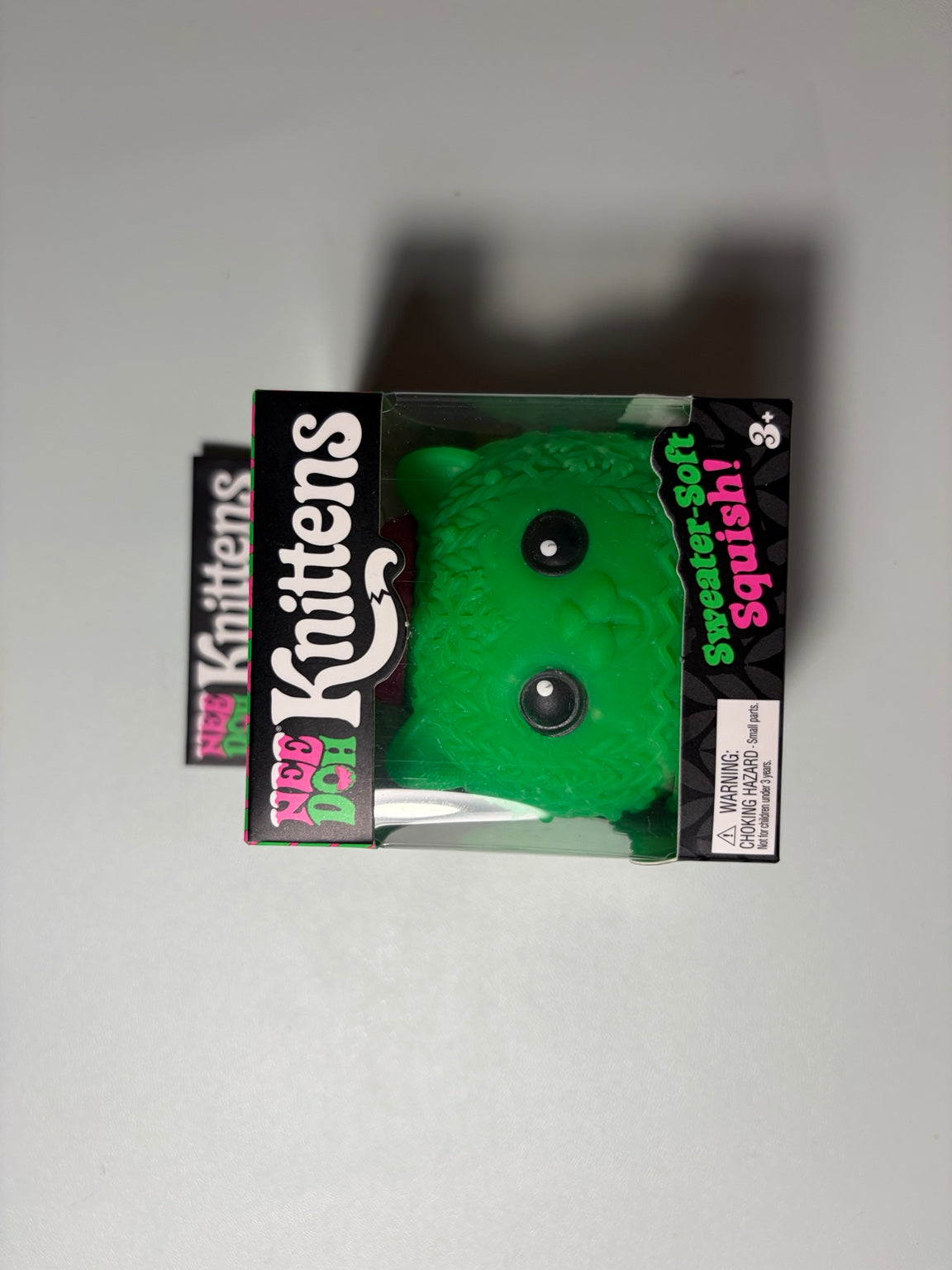 NeeDoh Knitten Green sweater-soft squish