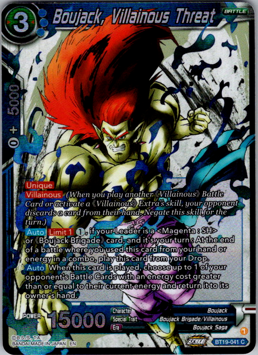Boujack, Villainous Threat BT19-041 Fighter's Ambition Dragon Ball Super card