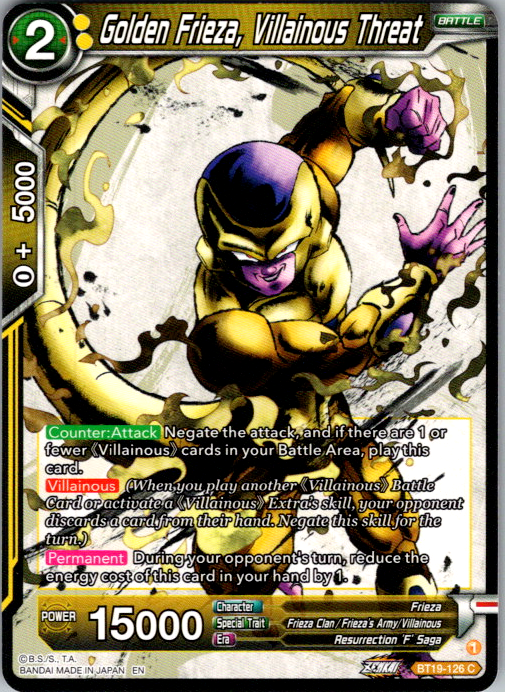 Golden Frieza, Villainous Threat BT19-126 Fighter's Ambition Dragon Ball Super card