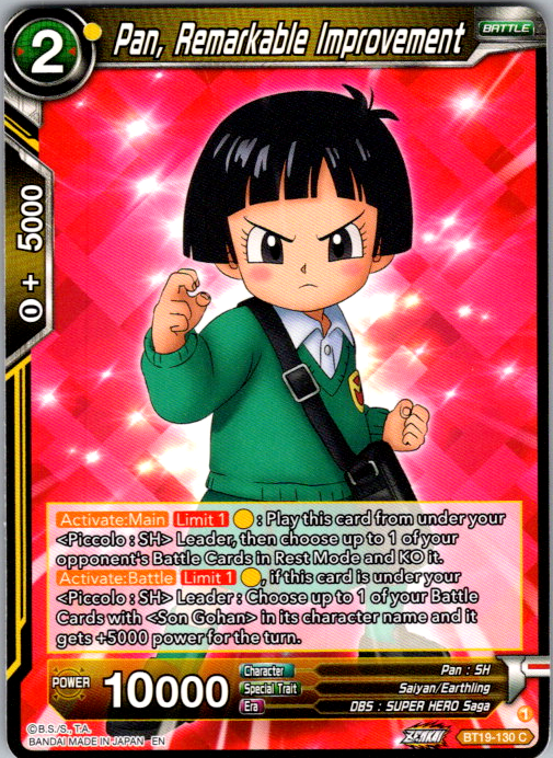 Pan, Remarkable Improvement BT19-130 Fighter's Ambition Dragon Ball Super card