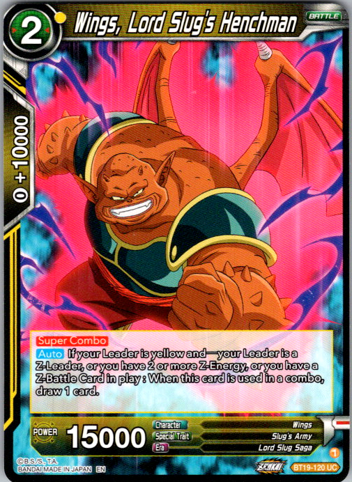 Wings, Lord Slug's Henchman BT19-120 Fighter's Ambition Dragon Ball Super card