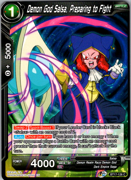 Demon God Salsa, Preparing to Fight BT17-126 Dragon Ball Super Ultimate Squad