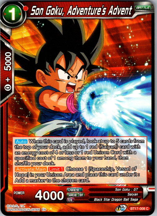 Son Goku, Adventure's Advent BT17-008