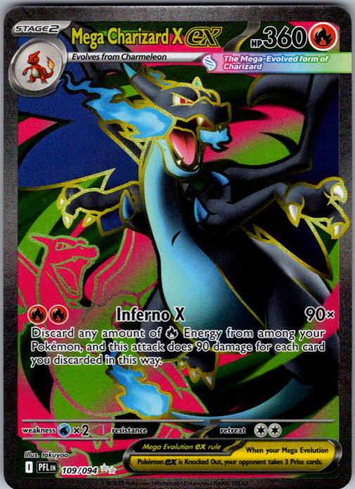 Mega Charizard X ex #109/094 | Phantasmal Flames | English — scanned card front