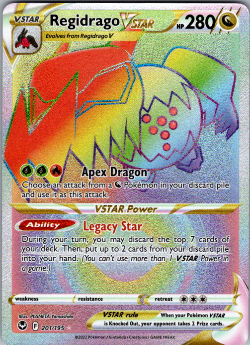 Regidrago VSTAR #201/195 | Silver Tempest | English — scanned card front