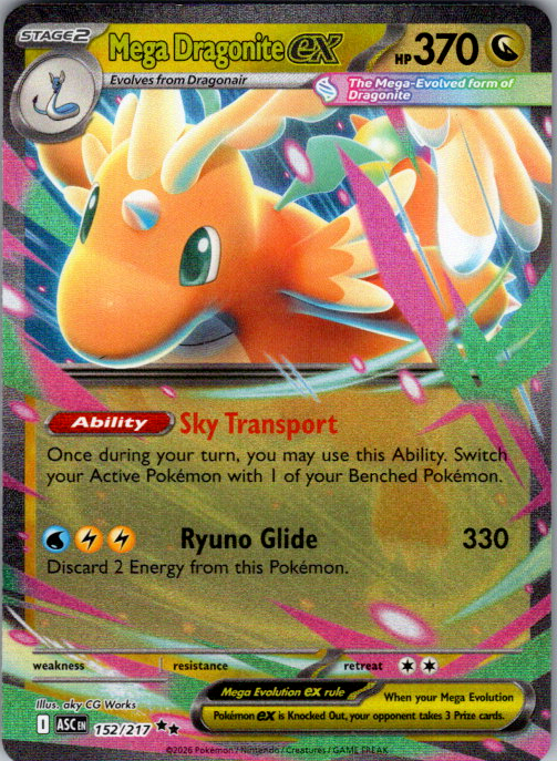 Mega Dragonite ex #152/217 | Ascended Heroes | English — scanned card front