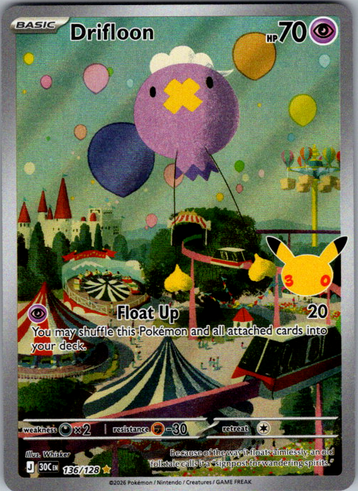 Drifloon #136/128 | 30th Celebration | English — scanned card front