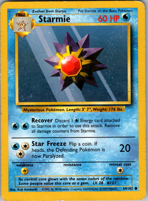 Starmie #64/102 | Base Set Unlimited | English — scanned card front