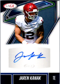 Jaren Kanak 2026 SAGE football autograph card