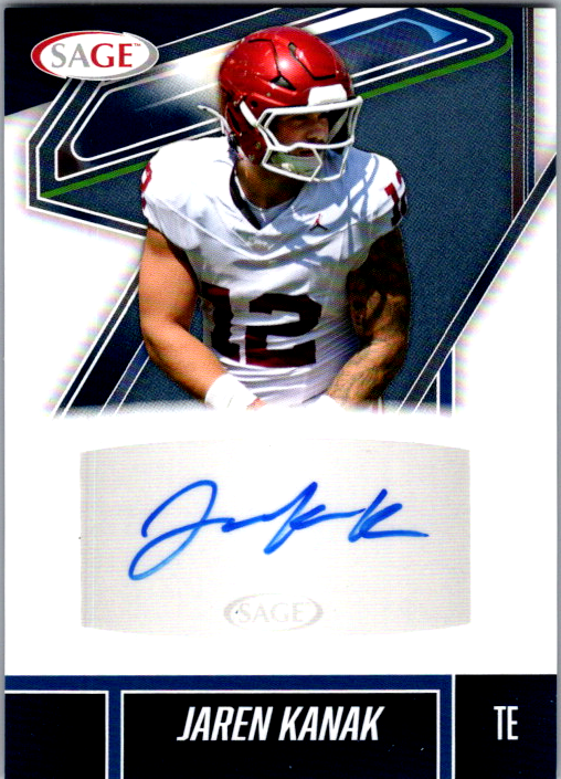 Jaren Kanak 2026 SAGE football autograph card