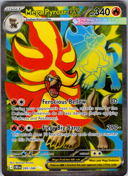 Mega Pyroar ex #099/086 | Chaos Rising | Ultra Rare | English