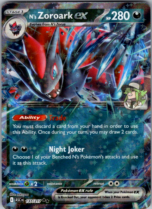 N's Zoroark ex #137/217 | Ascended Heroes | Double Rare | English