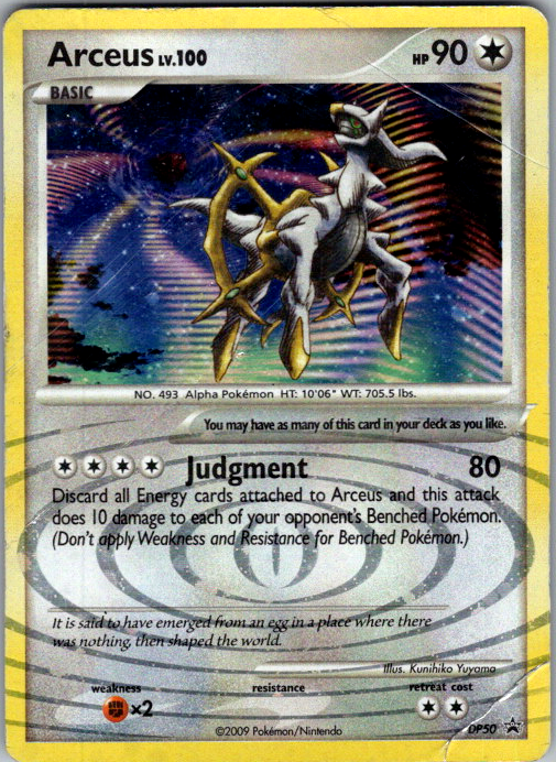 Arceus DP50 Diamond and Pearl Black Star Promo Pokémon card