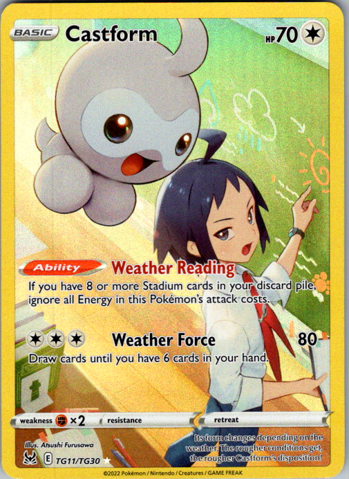 Castform TG11/TG30 Lost Origin Trainer Gallery Pokémon card