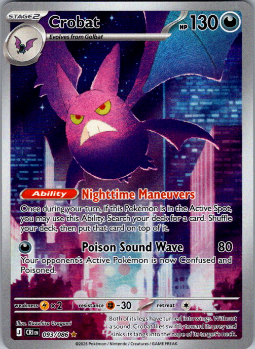 Crobat 093/086 Chaos Rising Pokemon card