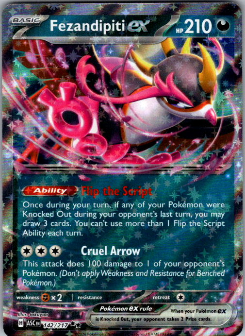 Fezandipiti ex 142/217 Ascended Heroes Pokemon card copy 1