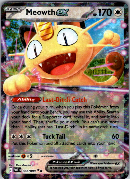Meowth ex 062/088 Perfect Order Pokemon card