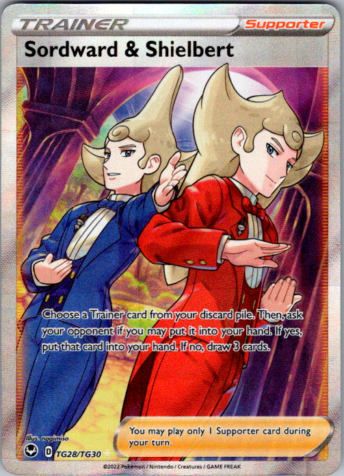 Sordward & Shielbert TG28/TG30 Silver Tempest Trainer Gallery Pokémon card