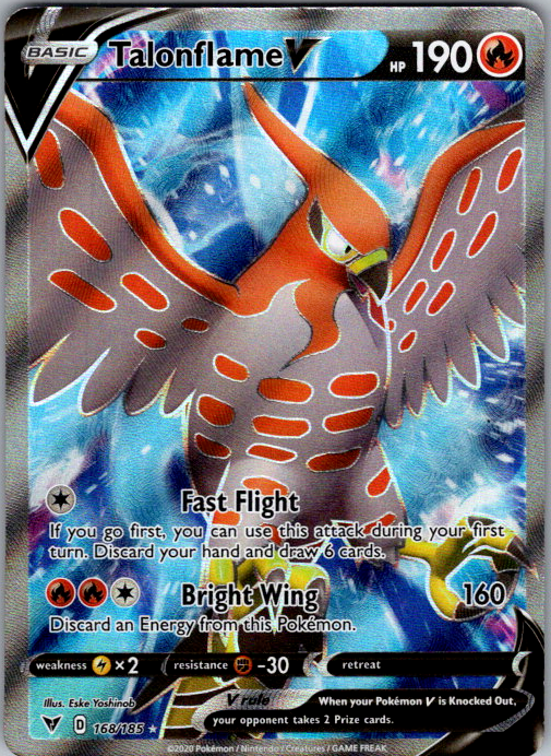 Talonflame V 168/185 Vivid Voltage Pokemon card