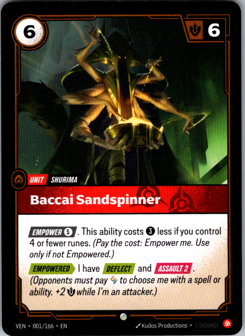 Baccai Sandspinner VEN-001/166 Riftbound Vendetta card