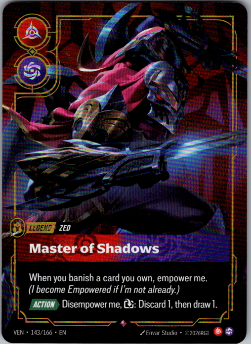 Zed, Master of Shadows VEN-143/166 Riftbound Vendetta card