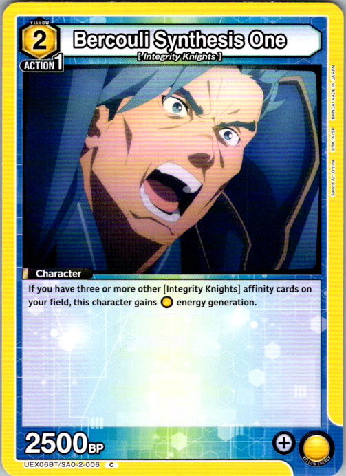 Bercouli Synthesis One #006 Sword Art Online Vol.2 Union Arena card