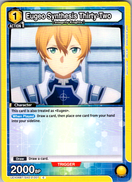 Eugeo Synthesis Thirty-Two #007 Sword Art Online Vol.2 Union Arena card
