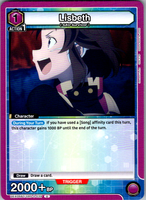 Lisbeth #039 Sword Art Online Vol.2 Union Arena card