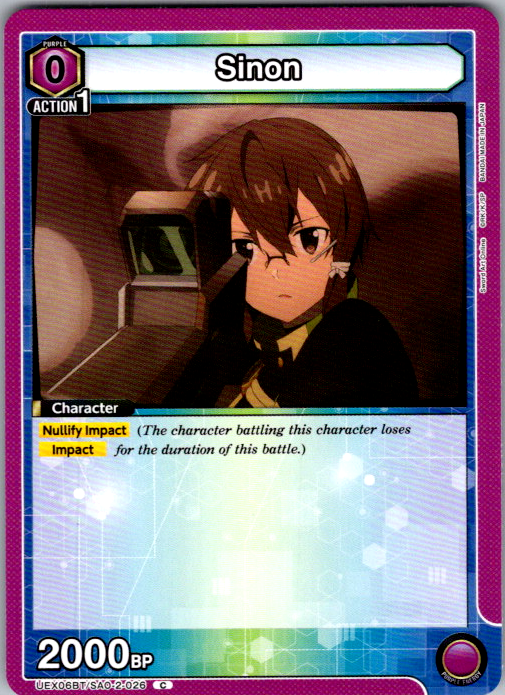 Sinon #026 Sword Art Online Vol.2 Union Arena card