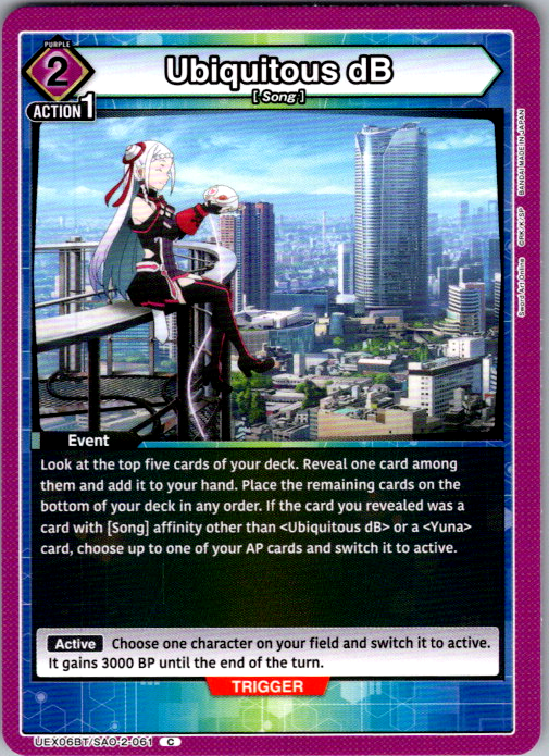 Ubiquitous dB #061 Sword Art Online Vol.2 Union Arena card
