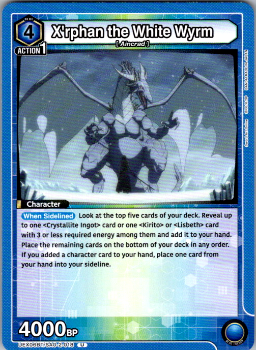X'rphan the White Wyrm #018 Sword Art Online Vol.2 Union Arena card