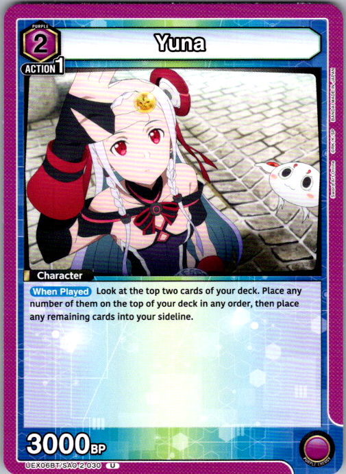 Yuna #030 Sword Art Online Vol.2 Union Arena card