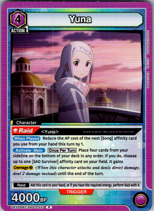 Yuna #031 Sword Art Online Vol.2 Union Arena card