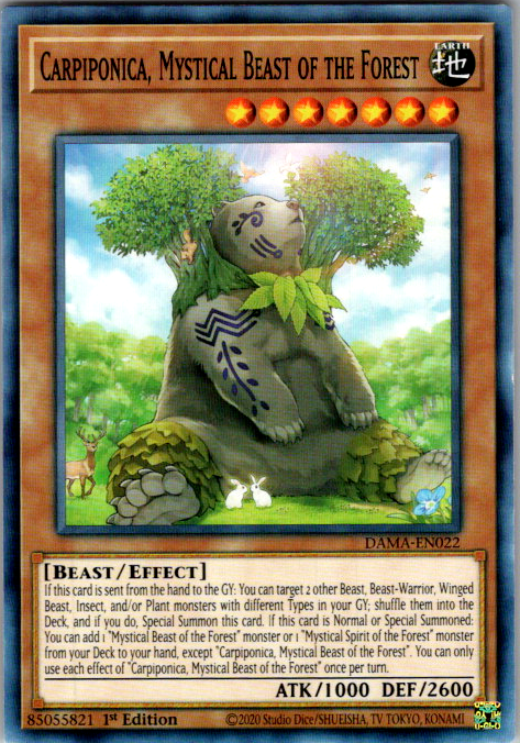 Carpiponica, Mystical Beast of the Forest DAMA-EN022 1st Edition Yu-Gi-Oh card