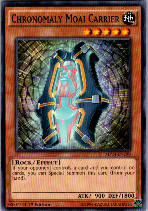 Chronomaly Moai Carrier MP14-EN190 1st Edition Yu-Gi-Oh card
