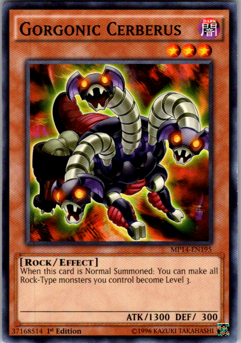 Gorgonic Cerberus MP14-EN195 1st Edition Yu-Gi-Oh card