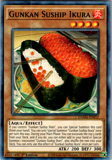 Gunkan Suship Ikura DAMA-EN012 1st Edition Yu-Gi-Oh card
